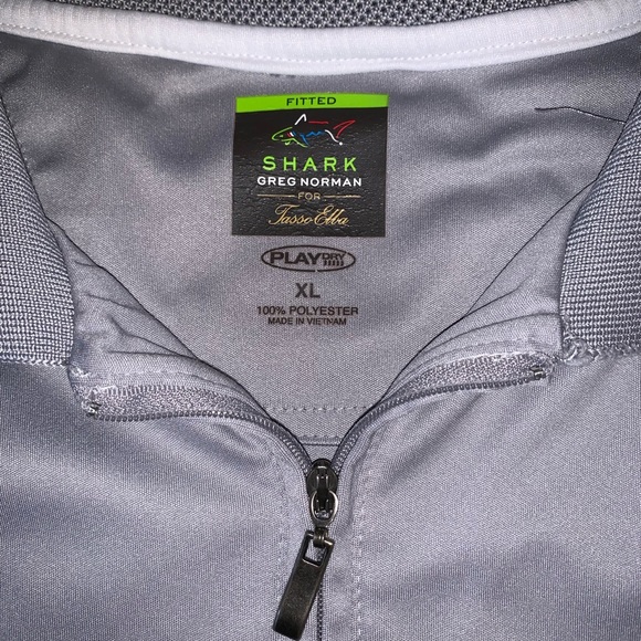 XL Greg Norman Tasso Elba 1/4 Zip Silver-White Top - Picture 2 of 4